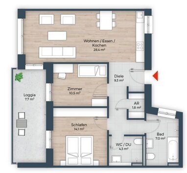 Wohnung zum Kauf Provisionsfrei 745.950 € 3 Zimmer 83,5 m² 2. Geschoss Großreuther Straße 165 Marienberg Nürnberg 90425