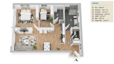 Wohnung zur Miete 890 € 3 Zimmer 75 m² 1. Geschoss frei ab sofort Neuenhauser Straße 10-12 Wahlbezirk 204 Nordhorn 48529