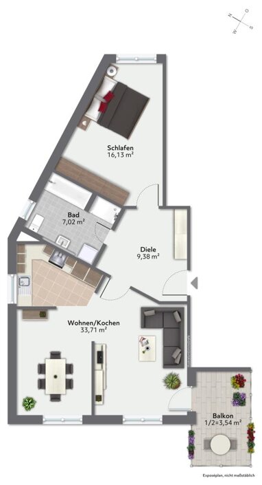 Wohnung zum Kauf Provisionsfrei 395.000 € 2 Zimmer 69,8 m² 1. Geschoss Zirndorfer Straße 4 Altenberg Oberasbach 90522