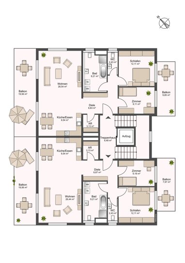 Wohnung zum Kauf 516.385 € 3,5 Zimmer 94,1 m² 1. Geschoss Hirschbach Aalen 73431