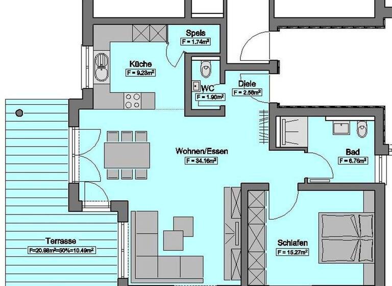 Wohnung zur Miete 940 € 2,5 Zimmer 82 m² EG Holunderweg 14 Bildechingen Horb 72160