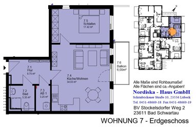 Wohnung zum Kauf Provisionsfrei 365.976 € 2 Zimmer 70,4 m² Erdgeschoss Stockelsdorfer Weg 2 Wahlbezirk 11 Bad Schwartau 23611