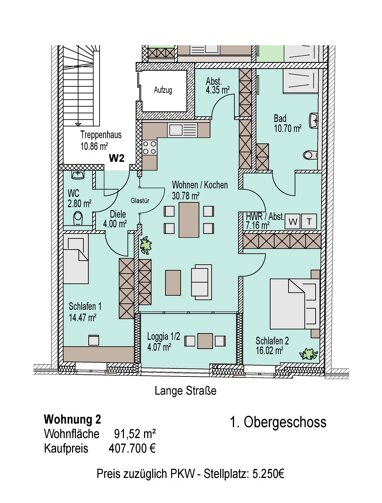 Wohnung zum Kauf 407.700 € 3 Zimmer 91,5 m² 1. Geschoss Billerbeck 48727