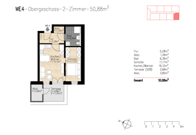 Penthouse zum Kauf provisionsfrei 192.500 € 2 Zimmer 50,9 m² 1. Geschoss Bremer Straße 27 Twistringen Twistringen 27239