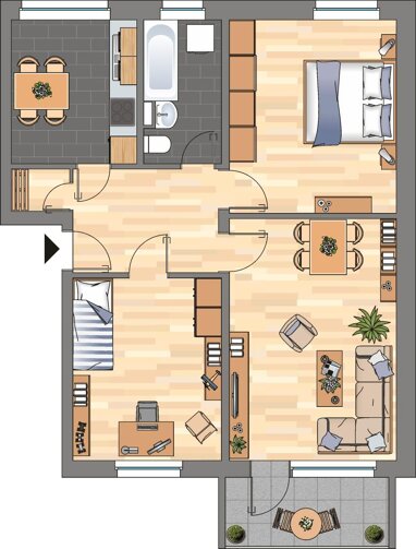 Wohnung zur Miete 519 € 3 Zimmer 69,5 m² 2. Geschoss Von-Bodelschwingh-Straße 18 Aurich Aurich 26603