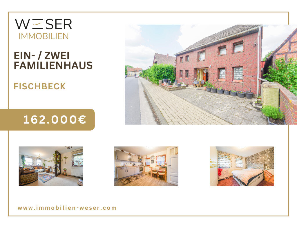 Einfamilienhaus zum Kauf 162.000 € 11 Zimmer 252 m²<br/>Wohnfläche 232 m²<br/>Grundstück Fischbeck Hessisch Oldendorf / Fischbeck (Weser) 31840