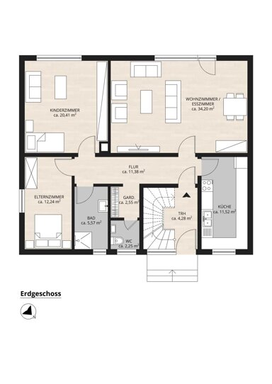 Wohnung zur Miete 1.180 € 3 Zimmer 100 m² EG frei ab sofort Loose 24366