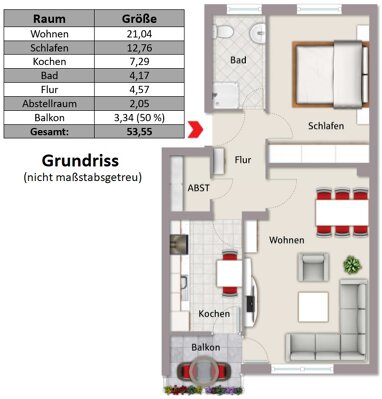 Wohnung zur Miete 545 € 2 Zimmer 53,6 m² 2. Geschoss Glogauer Straße 5 Kotzenhof Lauf an der Pegnitz 91207