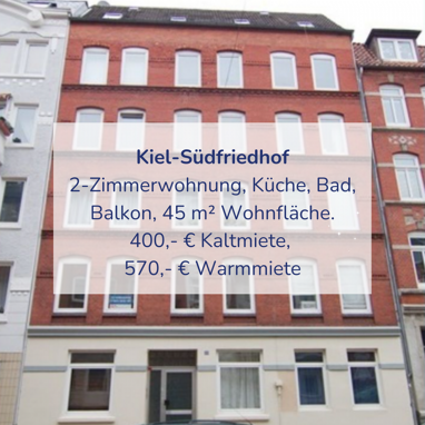 Wohnung zur Miete 400 € 2 Zimmer 45 m² 4. Geschoss Südfriedhof Bezirk 5 Kiel 24114