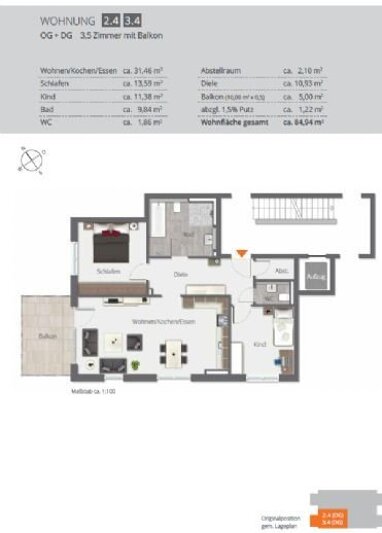 Wohnung zum Kauf Provisionsfrei 348.200 € 3,5 Zimmer 84,9 m² Ortsbereich Hohentengen 88367