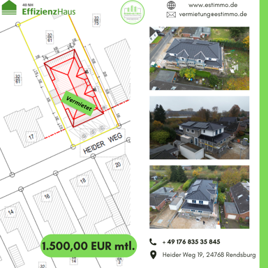 Doppelhaushälfte zur Miete 1.500 € 5 Zimmer 125 m² frei ab 01.03.2025 Heider Weg 19 Rotenhof Rendsburg 24768