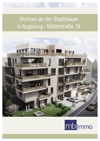 Terrassenwohnung zum Kauf provisionsfrei 350.000 € 1 Zimmer 49,7 m² frei ab sofort Müllerstr.19 Bleich und Pfärrle Augsburg 86153