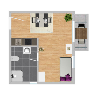 Wohnung zur Miete 460 € 1 Zimmer 30 m² 2. Geschoss Im Nußbaumboden 5 a Müllheim Müllheim 79379