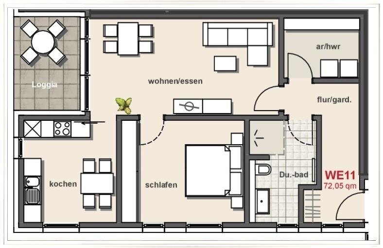 Wohnung zur Miete 790 € 2 Zimmer 72,1 m²<br/>Wohnfläche 1. Stock<br/>Geschoss Soest Soest 59494
