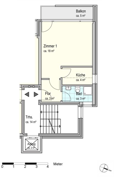 Wohnung zur Miete 317 € 1 Zimmer 32 m² 1. Geschoss frei ab 01.12.2024 Scheideweg 98 C Hackenweg Oldenburg 26127