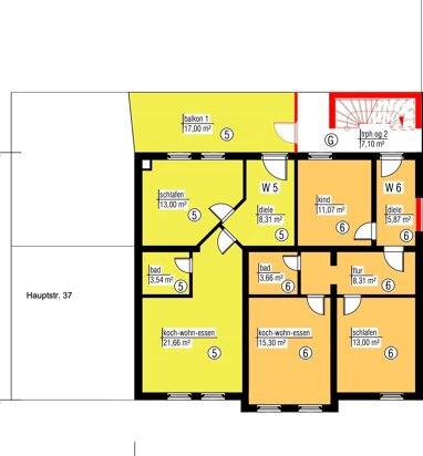 Wohnung zum Kauf Provisionsfrei 199.000 € 2 Zimmer 55 m² 1. Geschoss Hauptstr. 39 Stockach Stockach 78333