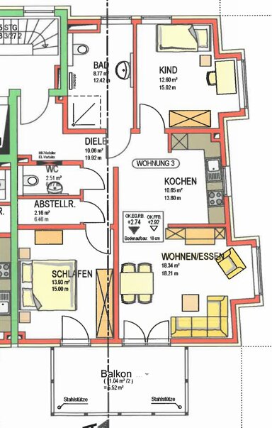 Wohnung zum Kauf provisionsfrei 494.500 € 3 Zimmer 83,1 m² 1. Geschoss Endingen Endingen 79346