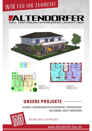 Wohnung zum Kauf provisionsfrei 209.500 € 2 Zimmer 59,3 m² 1. Geschoss Hohefeldstr. 35 Wahlbezirk 111 Nordhorn 48527