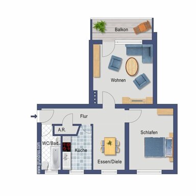 Wohnung zum Kauf provisionsfrei 185.000 € 2 Zimmer 68 m² 1. Geschoss Askanierring 61 Spandau Berlin 13585