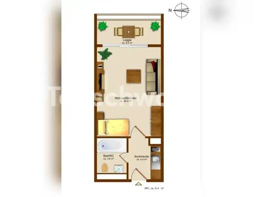Wohnung zur Miete Tauschwohnung 720 € 1,5 Zimmer 32 m² Bogenhausen München 81925
