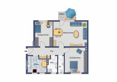 Wohnung zum Kauf provisionsfrei 262.000 € 3 Zimmer 75,6 m² 1. Geschoss Wetzlarer Straße 16 Humboldt / Gremberg Köln 51105