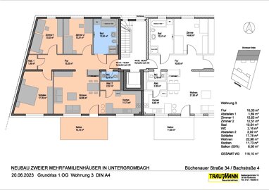 Wohnung zum Kauf Provisionsfrei 619.000 € 4 Zimmer 116,1 m² 1. Geschoss Büchenauer Straße 34 Untergrombach Bruchsal 76646