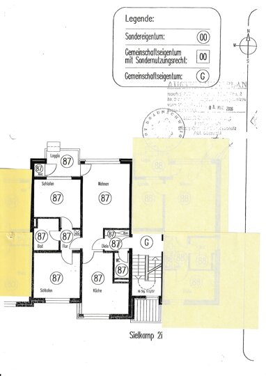 Wohnung zur Miete 640 € 3 Zimmer 71 m² 2. Geschoss Sielkamp 2i Schwarzer Berg Braunschweig 38112