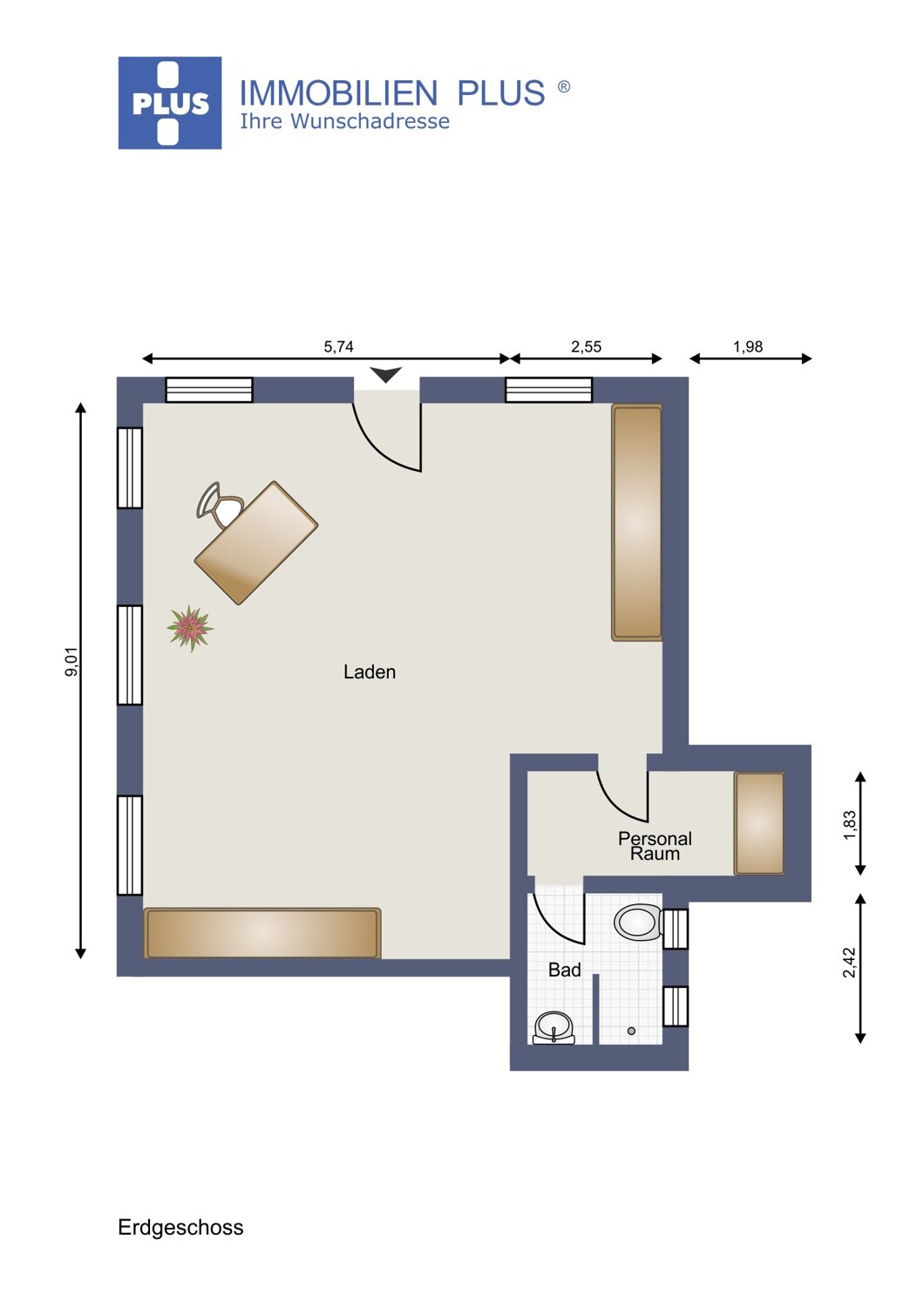 Verkaufsfläche zur Miete 1.290 € 50 m²<br/>Verkaufsfläche Homburg Homburg 66424