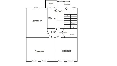 Wohnung zur Miete 660 € 3 Zimmer 72 m² 3. Geschoss Mühlenstraße Mühlenstraße Jena 07745