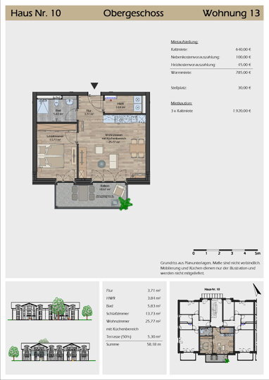 Wohnung zur Miete 640 € 2 Zimmer 58,2 m² Hahnenkamp 10 Hohn 24806