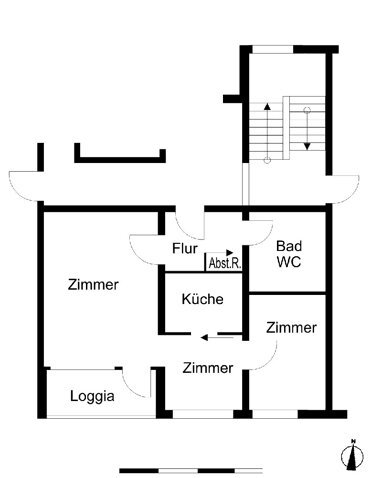 Wohnung zur Miete 289 € 2 Zimmer 47,2 m² Erdgeschoss Ludwig-Börne-Straße 26 Bürgerpark Bremerhaven 27574