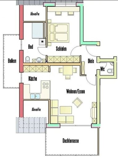 Wohnung zur Miete 1.030 € 2 Zimmer 72 m² 2. Geschoss frei ab sofort Südstadt Ravensburg 88214