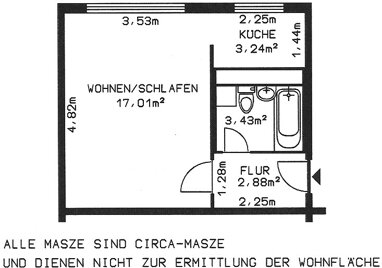 Wohnung zur Miete 190 € 1 Zimmer 26,6 m² 5. Geschoss Otto-Dix-Ring 58 Strehlen (Wilhelm-Lachnit-Str.) Dresden 01219