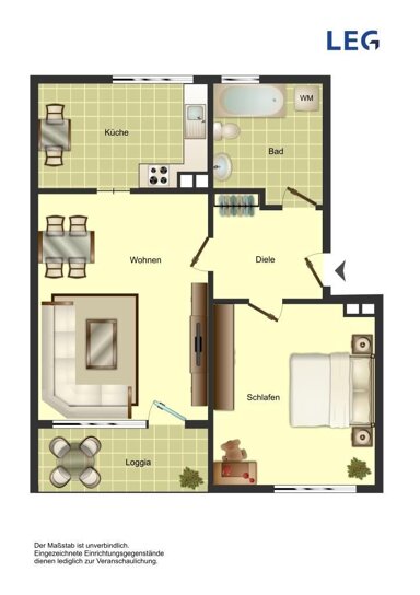 Wohnung zur Miete 419 € 2 Zimmer 52,8 m² 1. Geschoss frei ab 01.02.2025 Bachstraße 30 Weddinghofen Bergkamen 59192