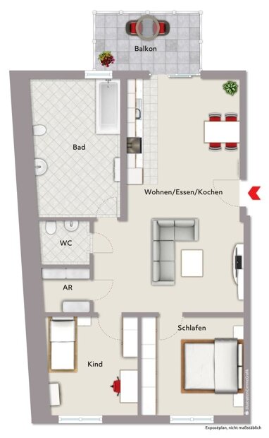 Wohnung zum Kauf 270.100 € 3 Zimmer 87,6 m² 1. Geschoss Dorfgütingen Feuchtwangen 91555