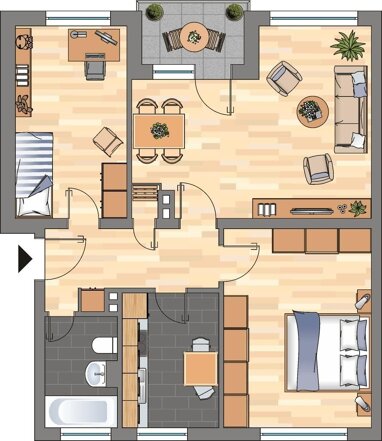 Wohnung zur Miete 509 € 3 Zimmer 65,1 m² 1. Geschoss frei ab 09.08.2024 Schreiberskamp 11 Leer Leer 26789