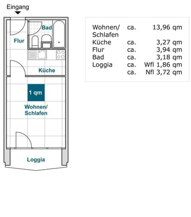 Wohnung zur Miete 270 € 1 Zimmer 26,2 m² 12. Geschoss frei ab 01.12.2024 Amalie-Dietrich-Platz 9 Gorbitz-Süd (Amalie-Dietrich-Platz) Dresden 01169