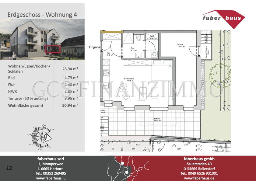 Wohnung zum Kauf 201.300 € 1 Zimmer 50,9 m²<br/>Wohnfläche Kordel 54306