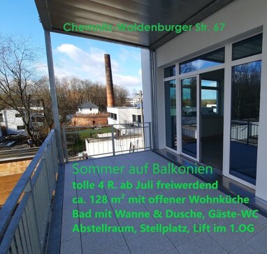 Wohnung zur Miete 1.225 € 4 Zimmer 128,8 m² 1. Geschoss Waldenburger Straße 67 Altendorf 927 Chemnitz 09113
