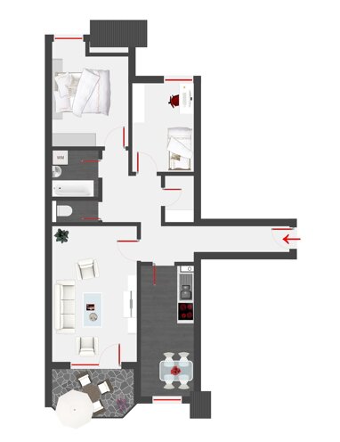 Wohnung zur Miete 699 € 3 Zimmer 90 m² 3. Geschoss Bobenheim Bobenheim-Roxheim 67240