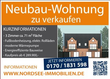 Wohnung zum Kauf 279.900 € 3 Zimmer 66,2 m² Norddeich Norden 26506