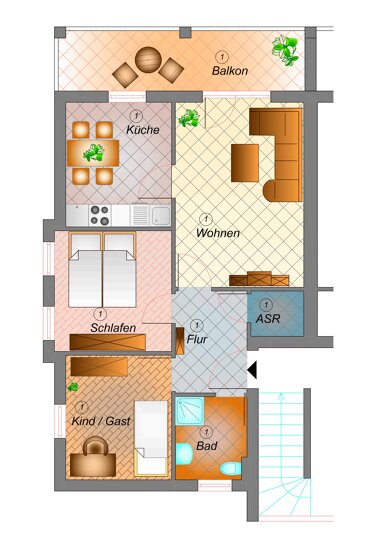 Apartment zur Miete 985 € 3,5 Zimmer 61 m² Erdgeschoss Binz Binz 18609