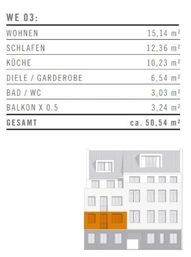 Wohnung zum Kauf 279.000 € 2 Zimmer 50,5 m² 1. Geschoss Philippstr. 6-8 Ehrenfeld Köln 50823