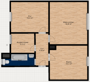 Wohnung zur Miete 310 € 2,5 Zimmer 59,6 m² Erdgeschoss Thomas- Müntzer- Straße 6 Döbeln Döbeln 04720