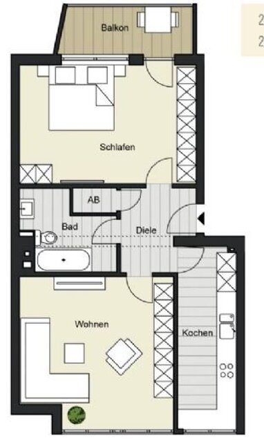 Wohnung zum Kauf Provisionsfrei 299.500 € 2 Zimmer 66,3 m² 5. Geschoss Merheimer Straße. 86-88 Nippes Köln 50733