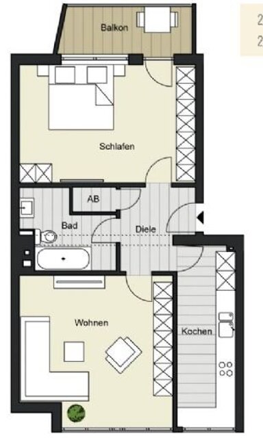 Wohnung zum Kauf provisionsfrei 299.500 € 2 Zimmer 66,3 m² 5. Geschoss frei ab sofort Merheimer Straße. 86-88 Nippes Köln 50733