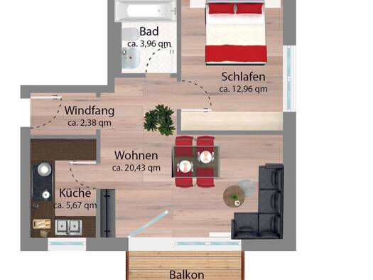 Wohnung zum Kauf als Kapitalanlage geeignet 274.000 € 2 Zimmer 48 m² Markt Schwaben 85570