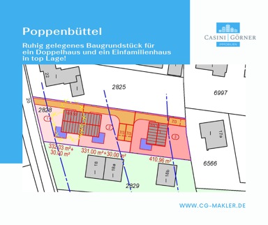 Grundstück zum Kauf 300.000 € 411 m² Grundstück Poppenbüttel Hamburg 22399