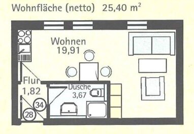Wohnung zur Miete 325 € 1 Zimmer 25,4 m² Am Tegelberg 3 Deggendorf Deggendorf 94469