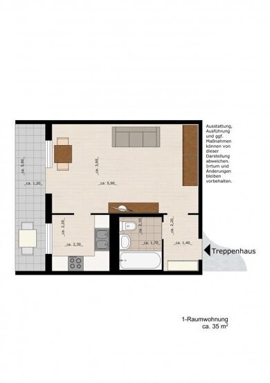 Wohnung zur Miete 230 € 1 Zimmer 34,4 m² 1. Geschoss frei ab 01.05.2025 Ellerbreite 11 Zoberberg 170 Dessau-Roßlau 06847